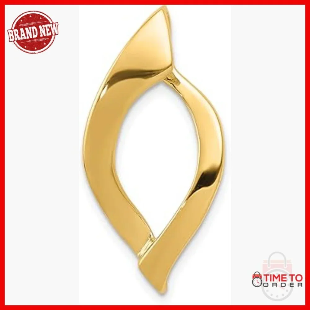14K Yellow Gold Ichthys Pendant Necklace, Christian Fish Symbol, Minimalist